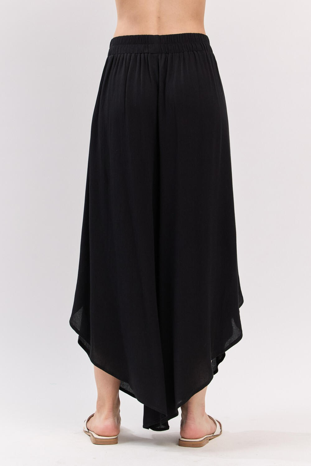 Pantalon Overlap Front Split Wide Black – foto 6