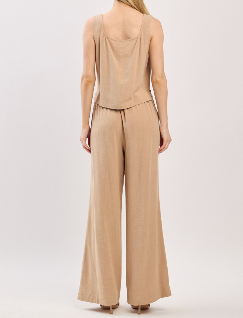Pantalon Smocked Waist Pants Taupe – foto 2