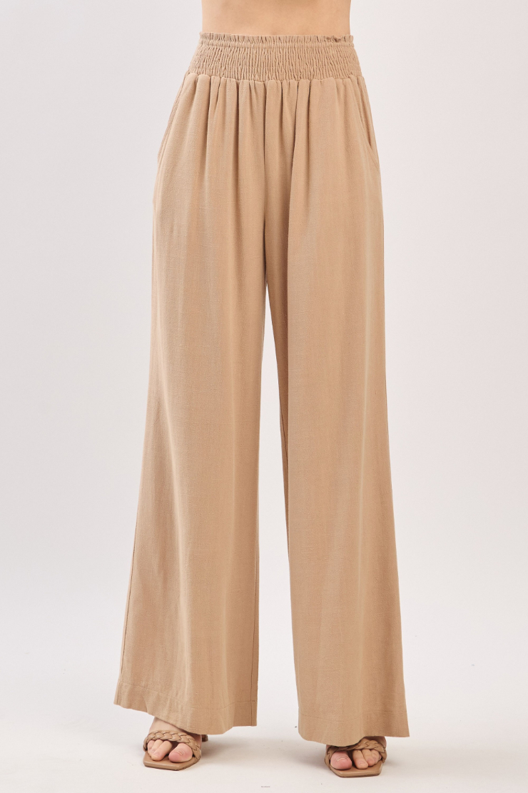 Pantalon Smocked Waist Pants Taupe – foto 5