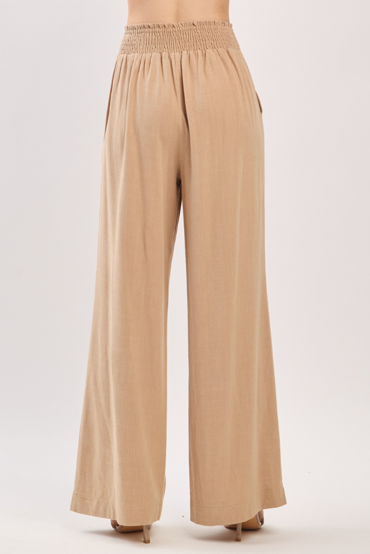 Pantalon Smocked Waist Pants Taupe – foto 7