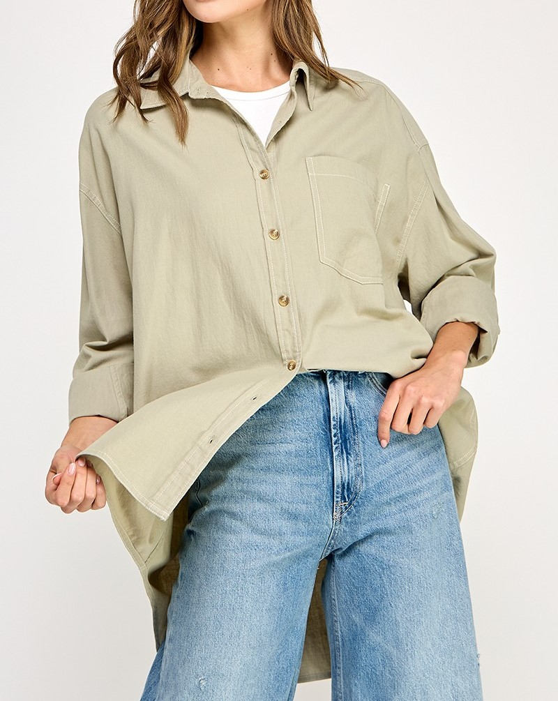Blusa your Boyfriends Shirt Seagrass