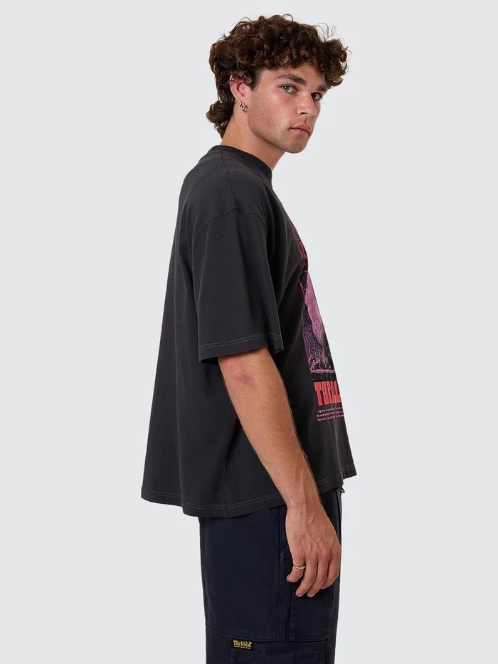 Camiseta Thrills Constant Chaos Box Oversize Cropped Blue Graphite – foto 3