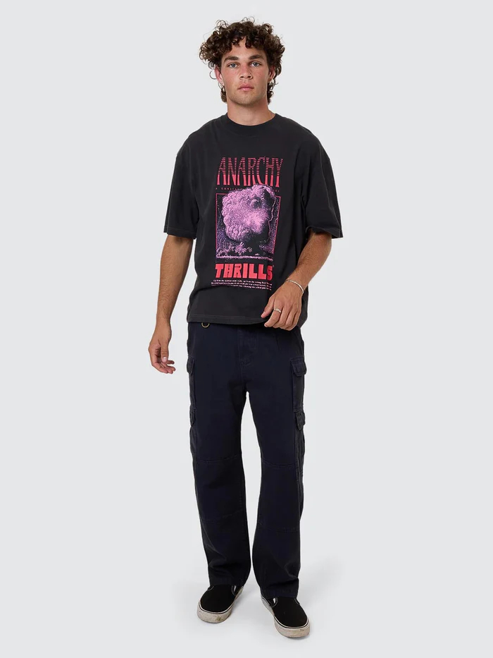 Camiseta Thrills Constant Chaos Box Oversize Cropped Blue Graphite – foto 5
