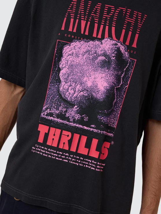 Camiseta Thrills Constant Chaos Box Oversize Cropped Blue Graphite – foto 6