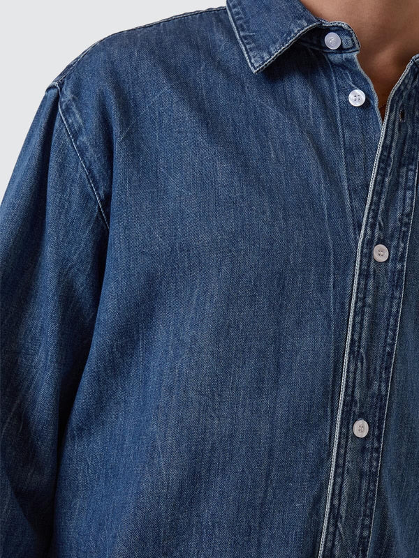 Camisa Thrills M/L Canyon Oversize Denim Vanish Mid Blue – foto 6