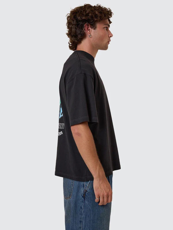 Camiseta Thrills Pure Delusion Box Oversize Cropped Faded Black – foto 3