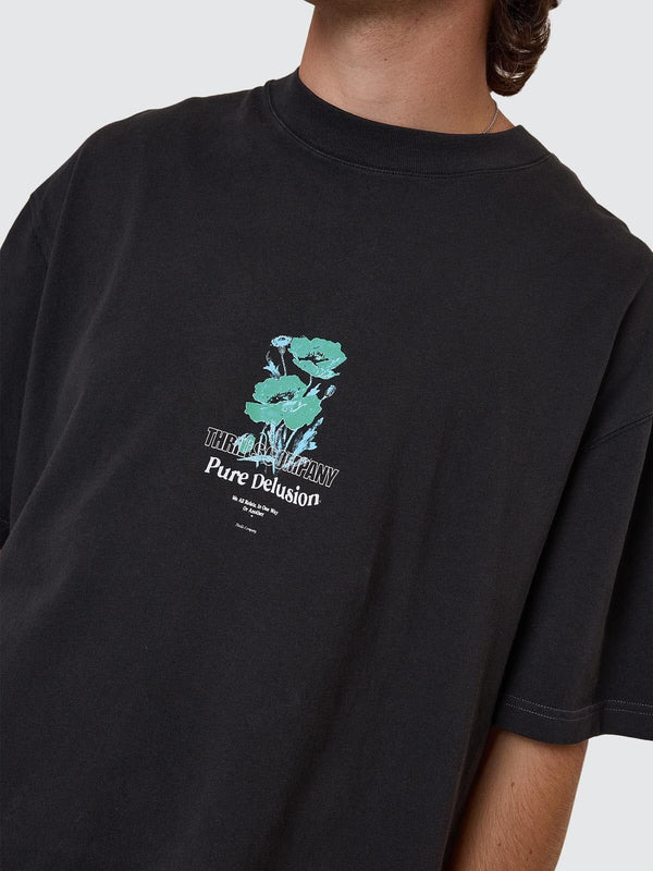 Camiseta Thrills Pure Delusion Box Oversize Cropped Faded Black – foto 5