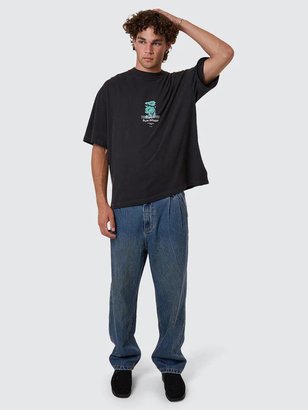 Camiseta Thrills Pure Delusion Box Oversize Cropped Faded Black – foto 8