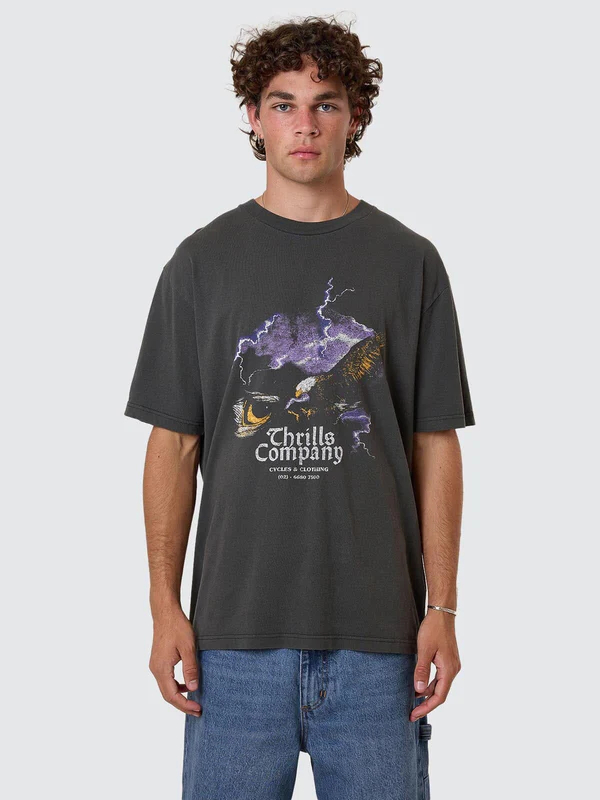 Camiseta Thrills Flight Risk Oversize Fit Merch Black – foto 1
