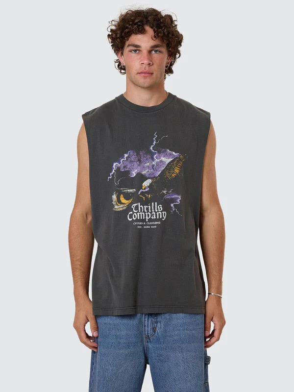 Camiseta Muscle Thrills Flight Risk Merch Black – foto 1