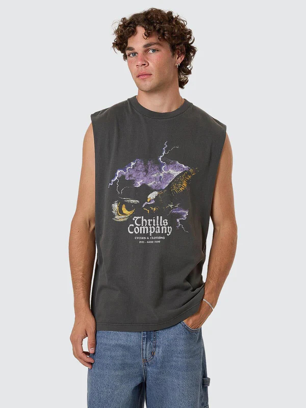 Camiseta Muscle Thrills Flight Risk Merch Black – foto 7