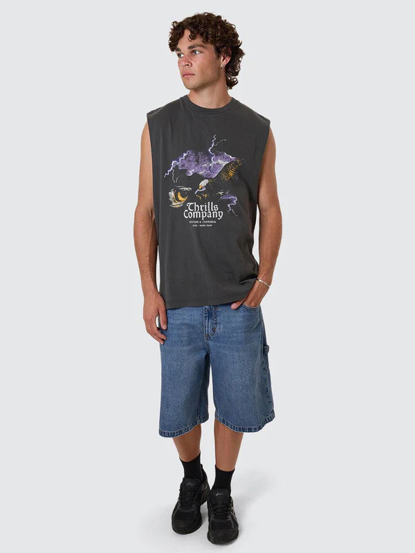 Camiseta Muscle Thrills Flight Risk Merch Black – foto 8