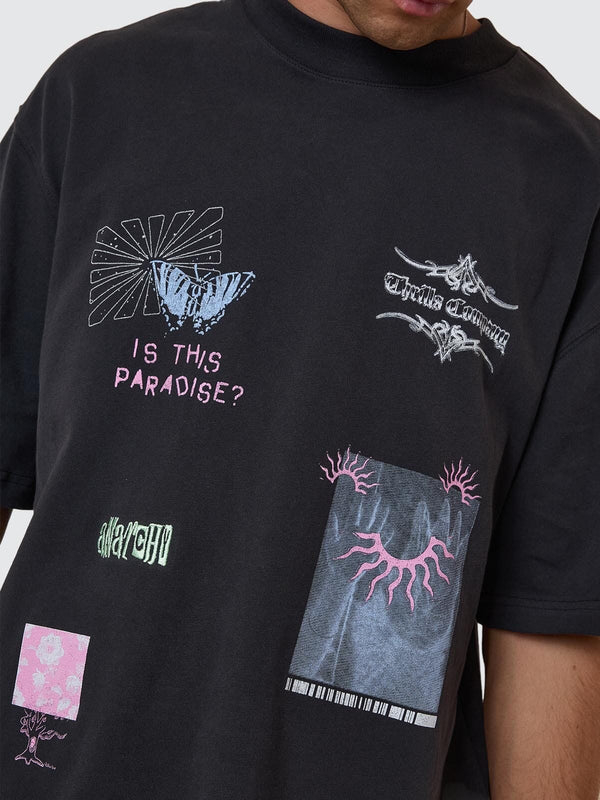 Camiseta Thrills Transmission Box Oversize Cropped Washed Black – foto 5
