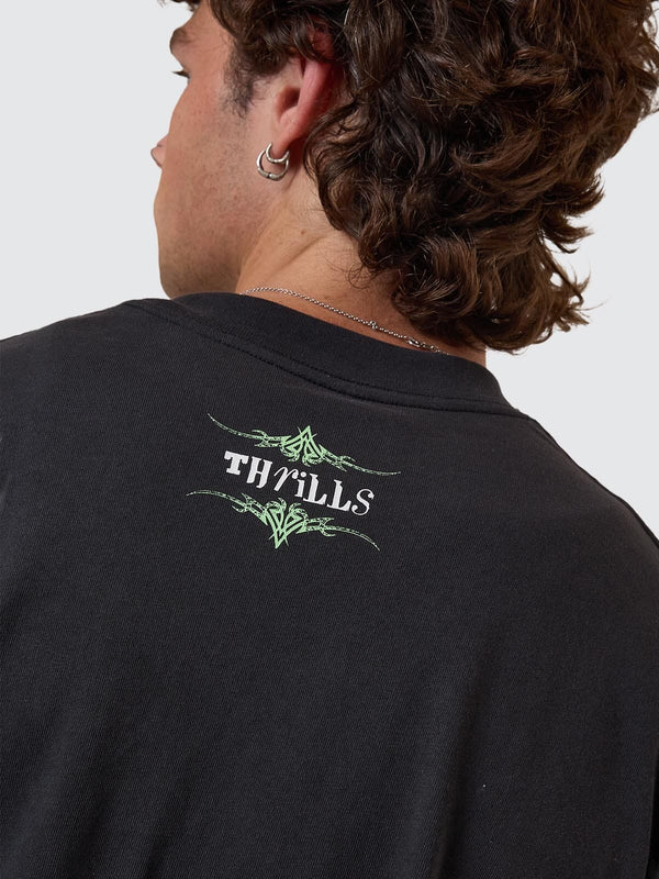 Camiseta Thrills Transmission Box Oversize Cropped Washed Black – foto 6