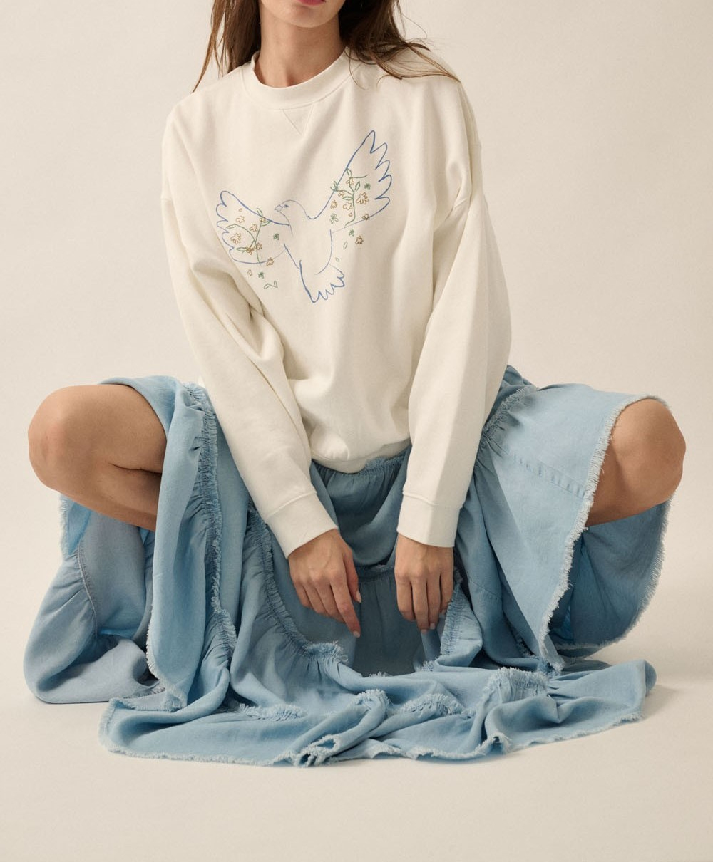 Enagua Raw-edge Tiered Ruffle Denim – foto 6