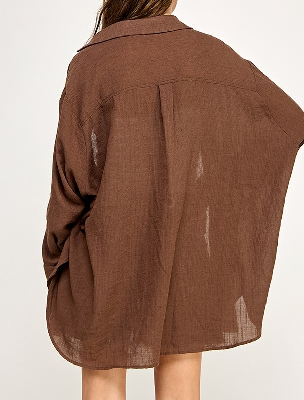 Blusa Buttondown Oversized Cocoa