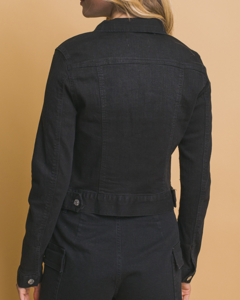 Jacket Denim Distressed Midnight