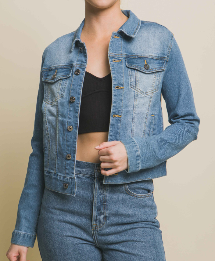 Jacket Denim Distressed Light blue