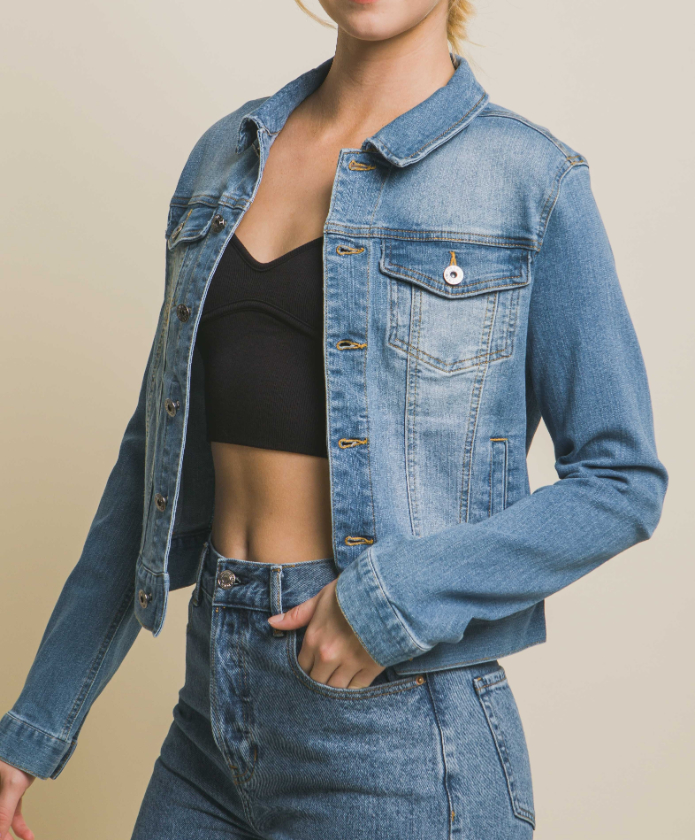 Jacket Denim Distressed Light blue – foto 4