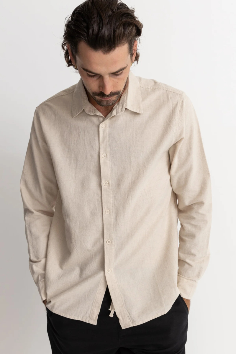 Camisa M/L Rhythm Classic Linen Sand – foto 1