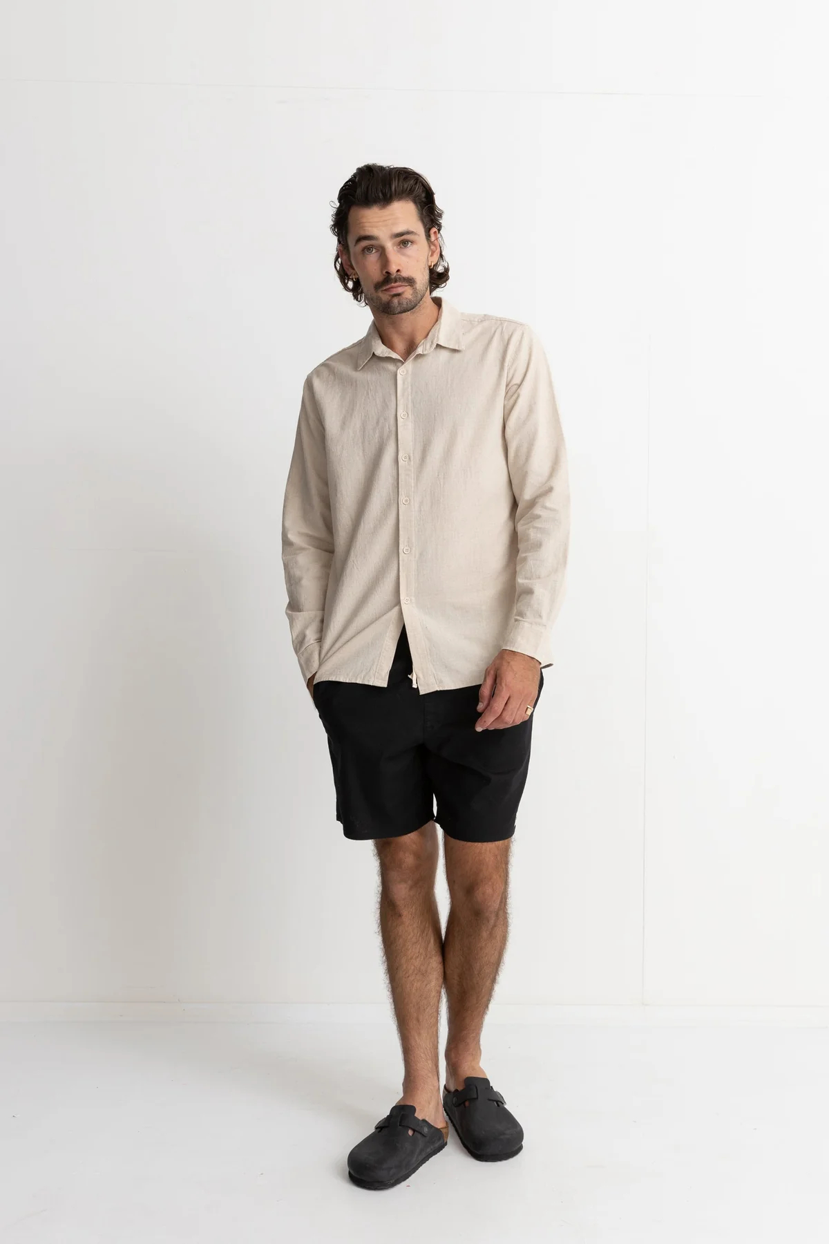 Camisa M/L Rhythm Classic Linen Sand – foto 4