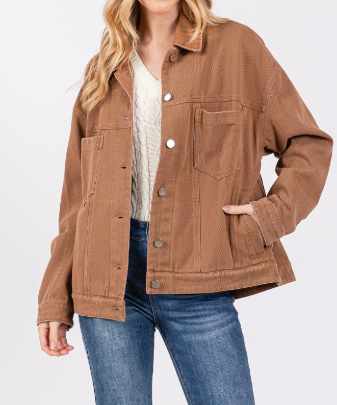 Shacket Desert Button Camel
