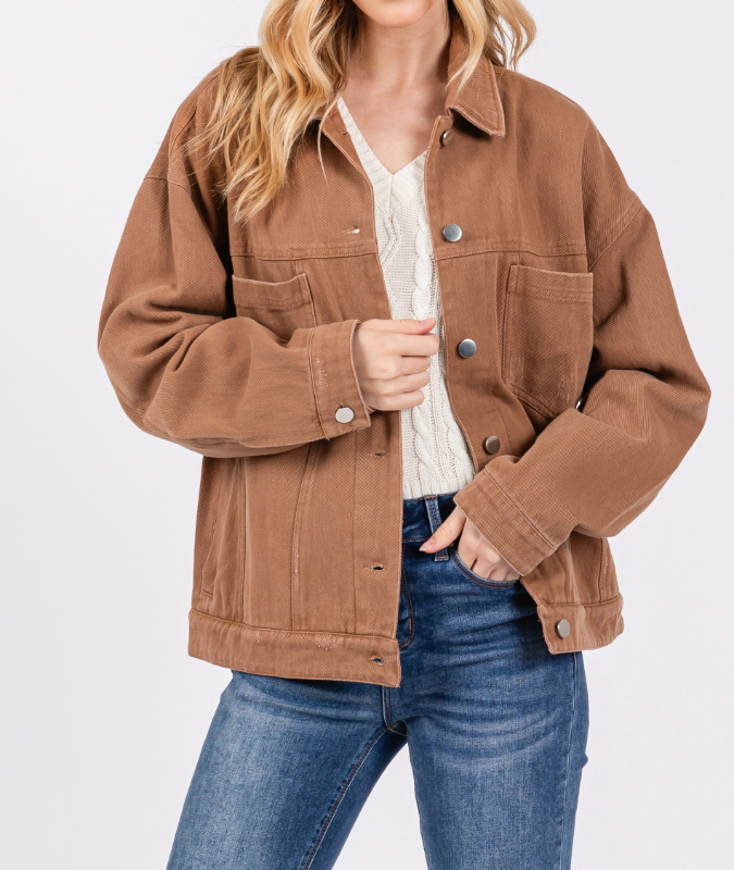 Shacket Desert Button Camel