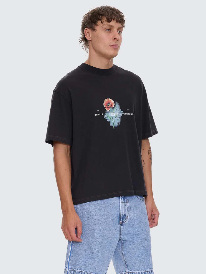 Camiseta Thrills Deadly Popular Box Oversize Crop Black – foto 5