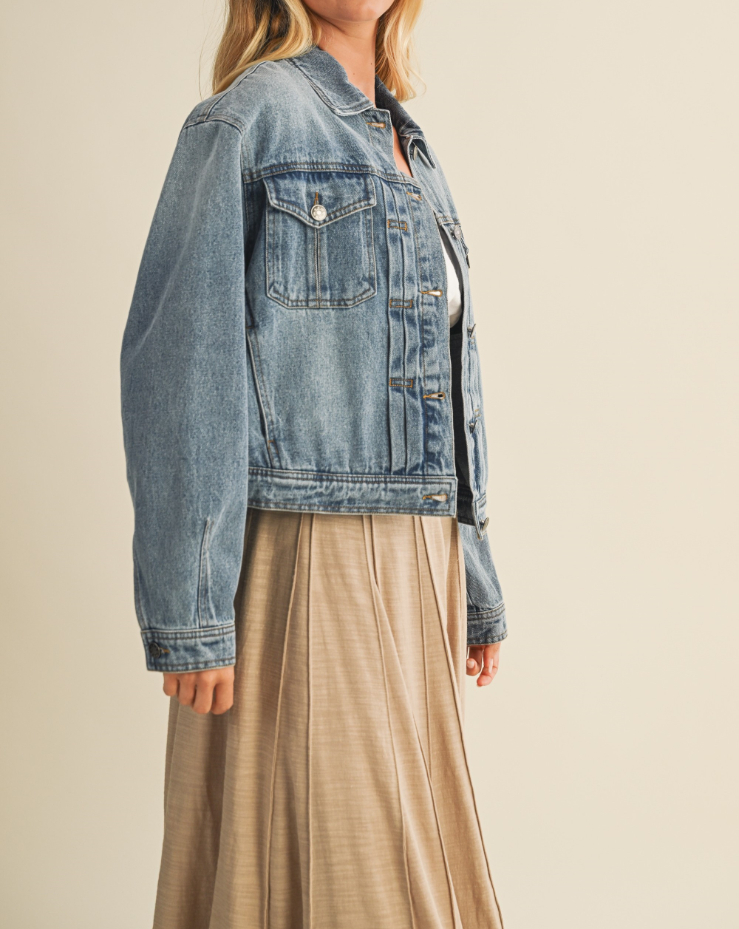 Jacket Trucker Washed Denim S – foto 3