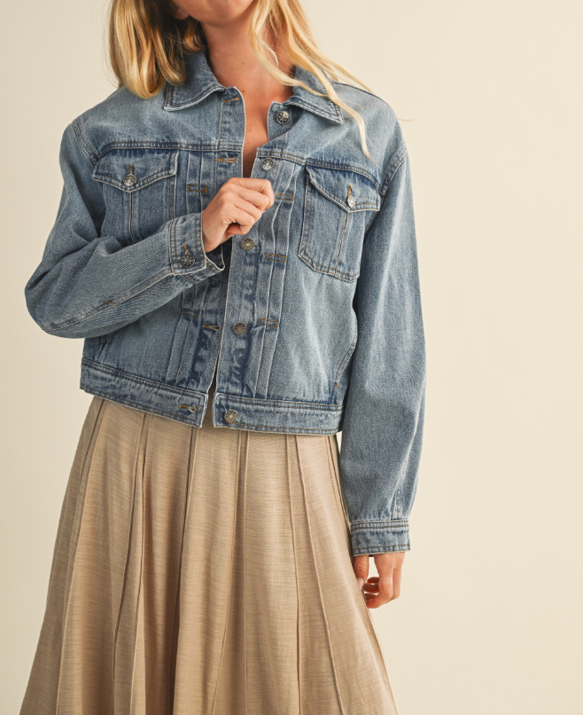 Jacket Trucker Washed Denim S – foto 4
