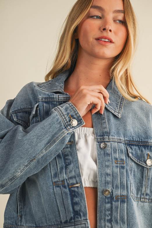 Jacket Trucker Washed Denim S – foto 5