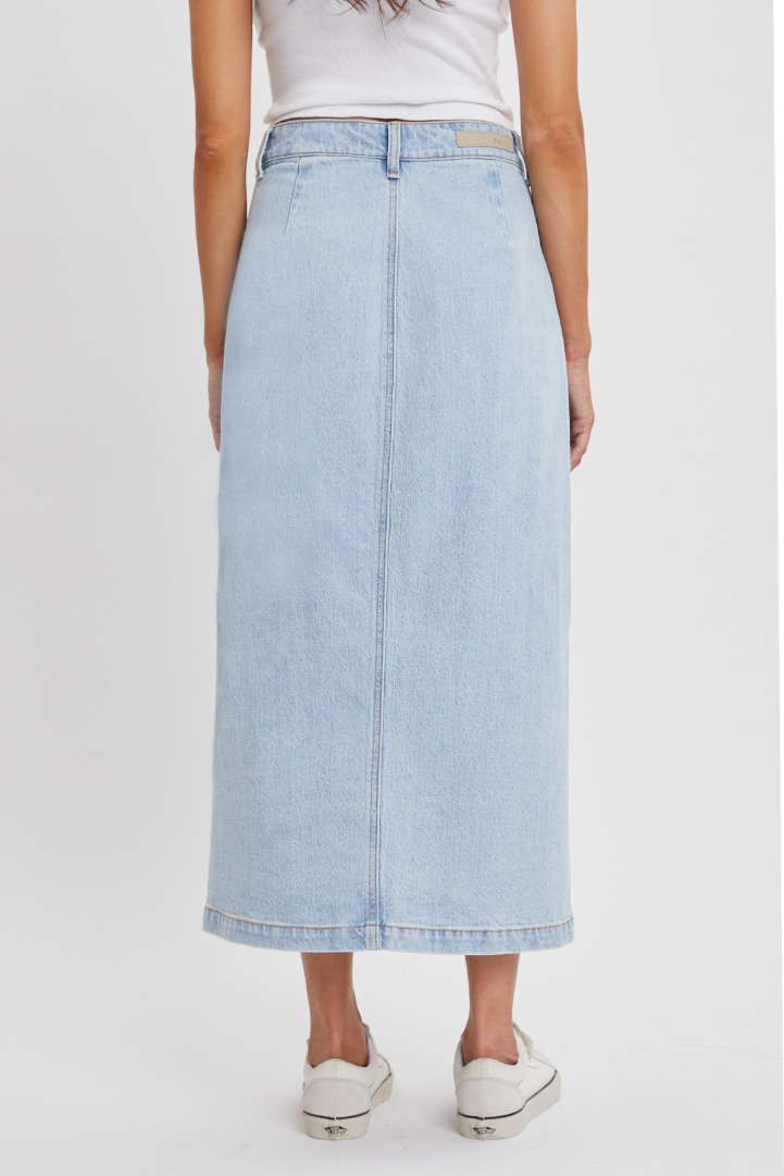 Enagua High Rise Midi Light Denim S – foto 2