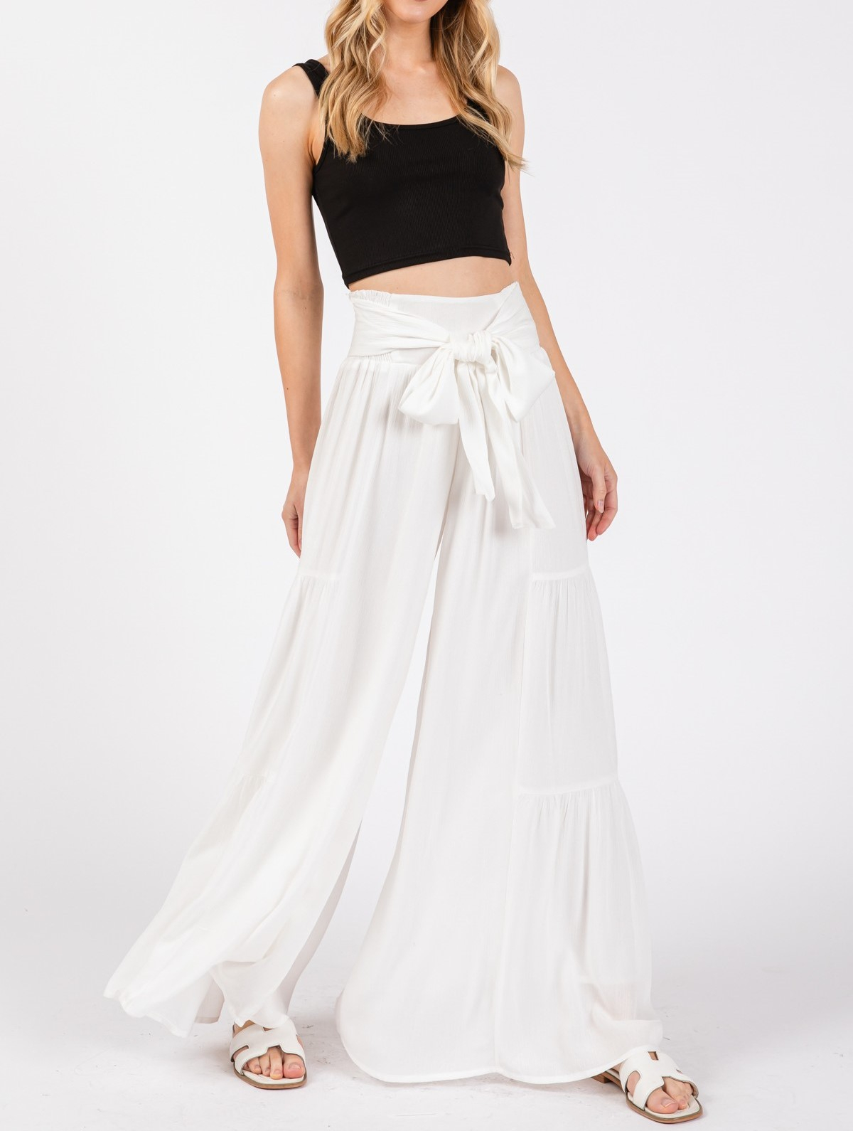 Pantalon Boho Ruffle Hemming Ivory M