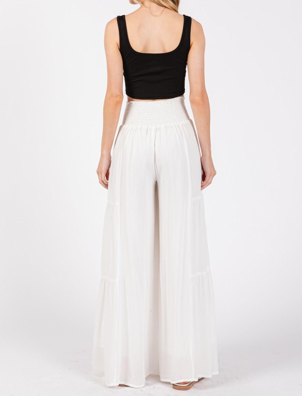 Pantalon Boho Ruffle Hemming Ivory M