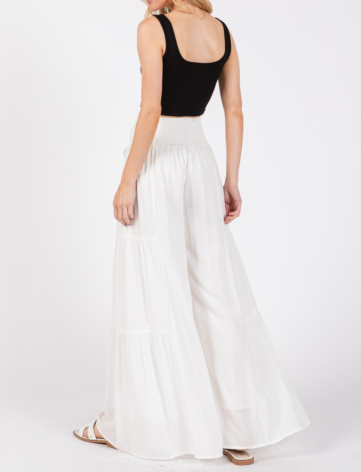 Pantalon Boho Ruffle Hemming Ivory M – foto 6
