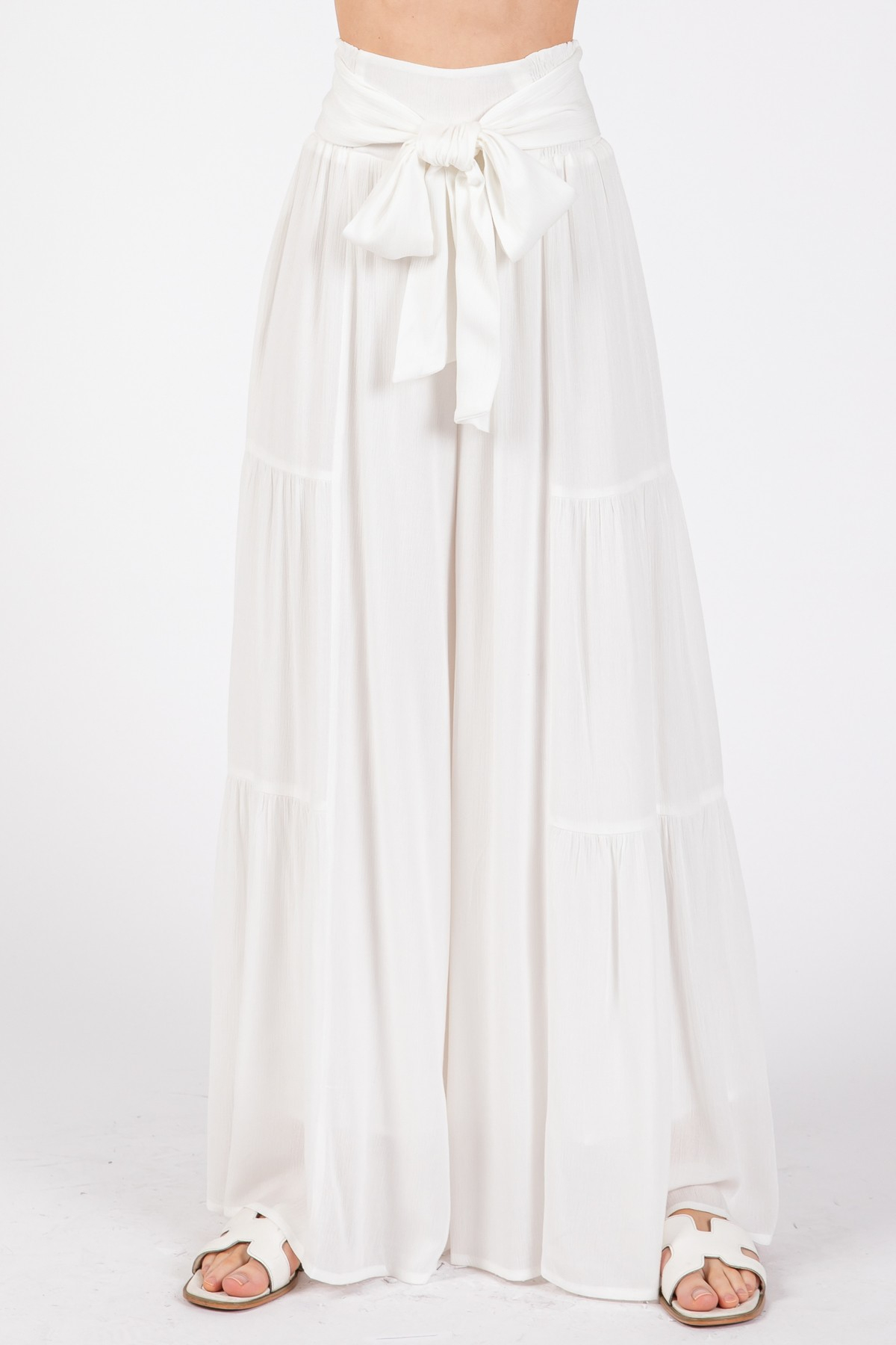 Pantalon Boho Ruffle Hemming Ivory M – foto 7
