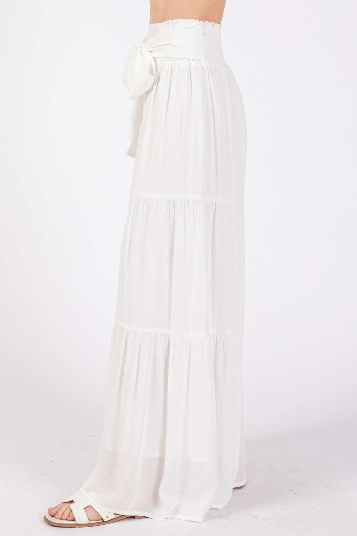 Pantalon Boho Ruffle Hemming Ivory M – foto 9