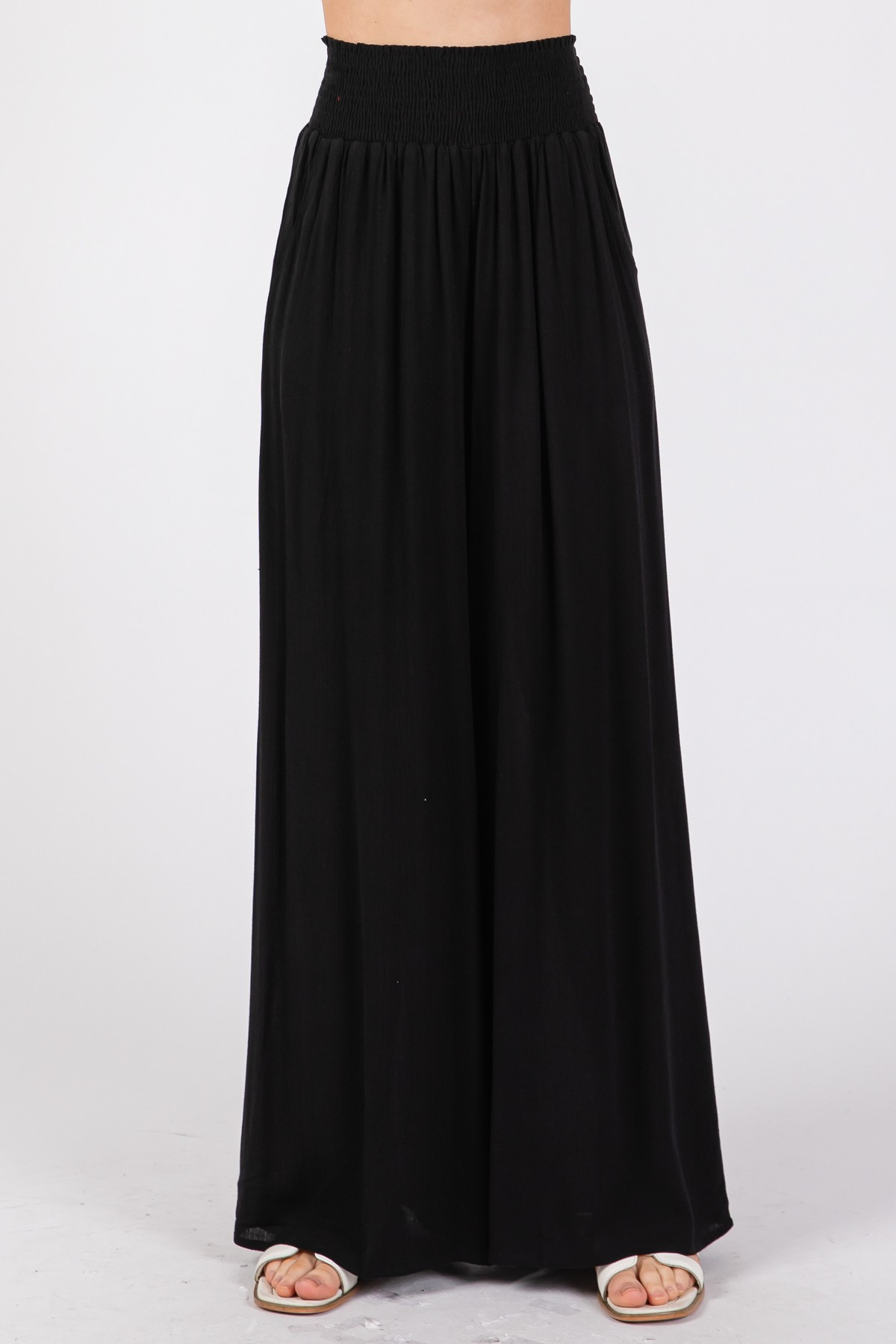 Pantalon Smocked Waist Black S – foto 4