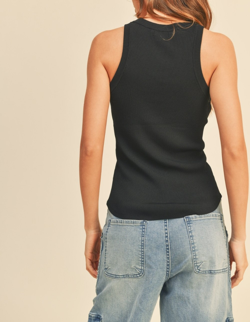 Blusa Ribbed Halter Black S – foto 2