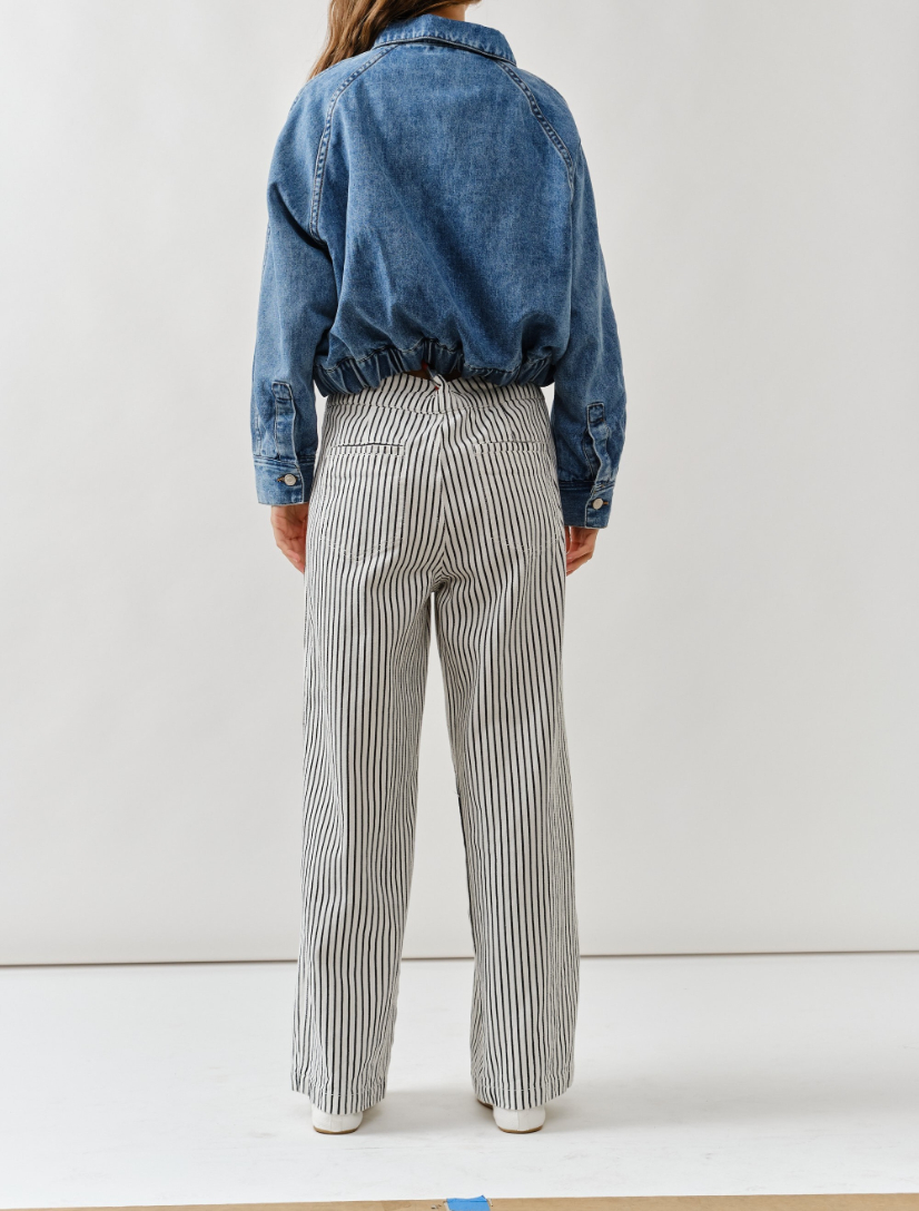 Jacket Denim String Waist Medium Wash Denim