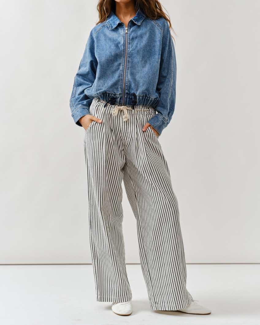 Jacket Denim String Waist Medium Wash Denim – foto 3