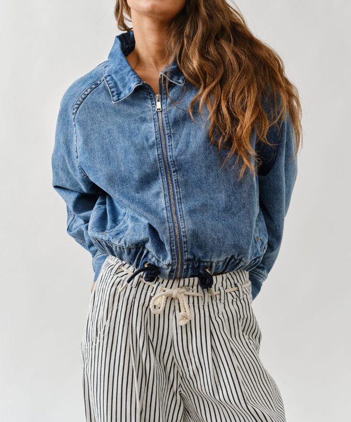 Jacket Denim String Waist Medium Wash Denim – foto 5