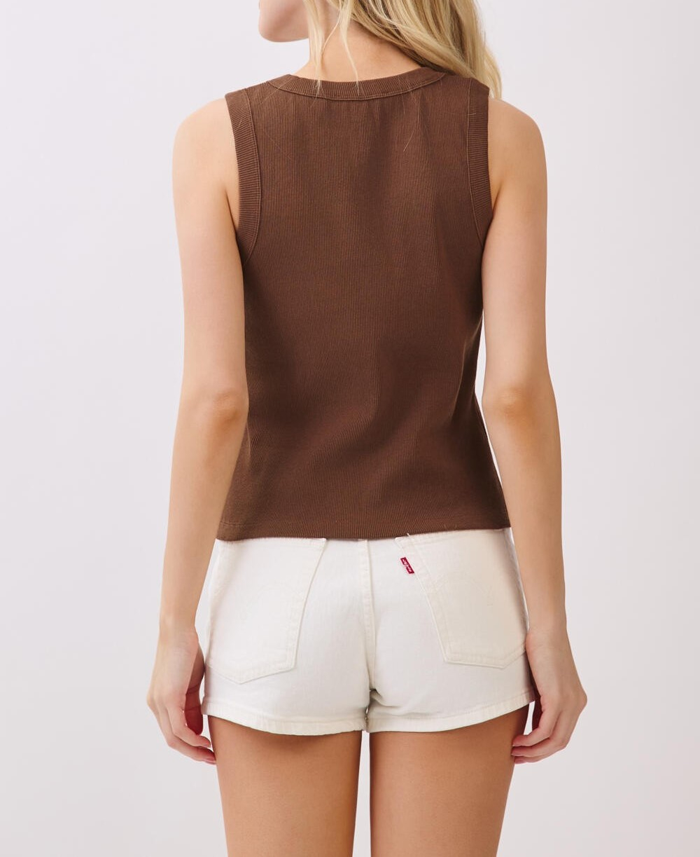 Blusa Deep Scoop Neck Tank Brown – foto 2