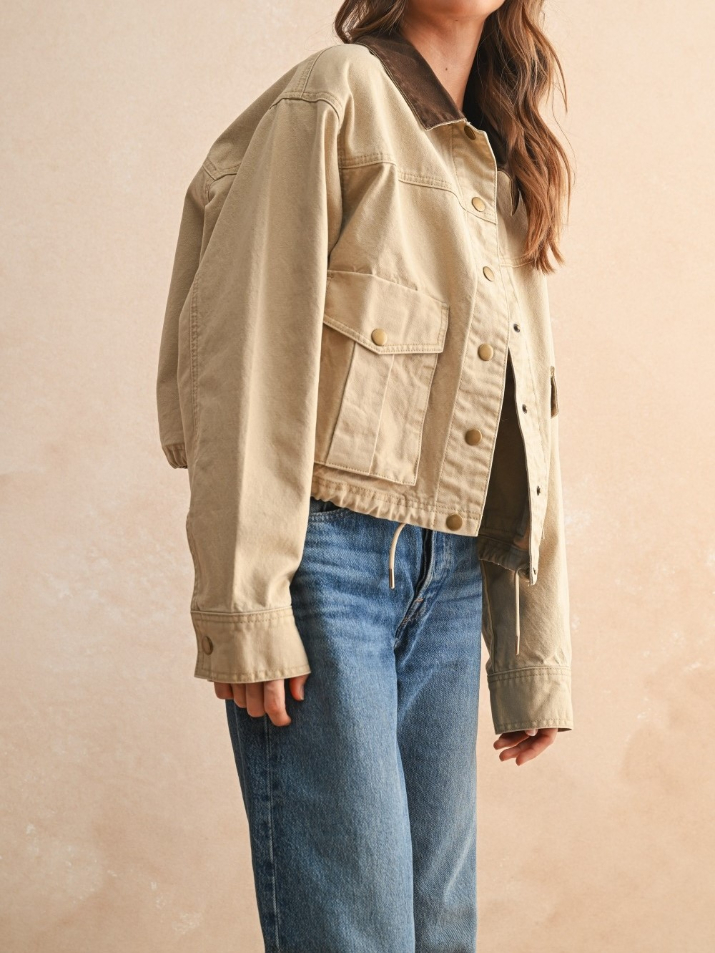 Jacket Denim String Waist Beige – foto 3
