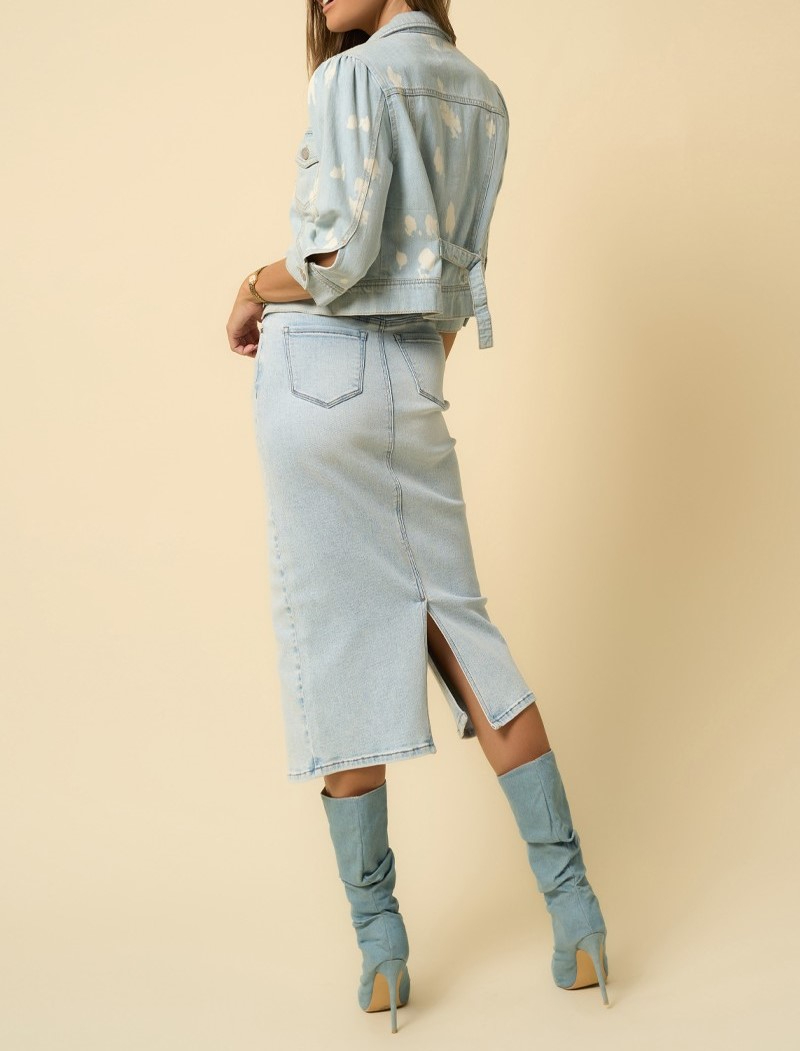 Enagua Midi Crossover Light Denim – foto 2