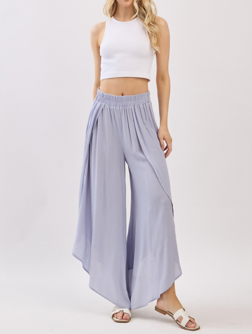 Pantalon Overlap Front Split Wide Metal S