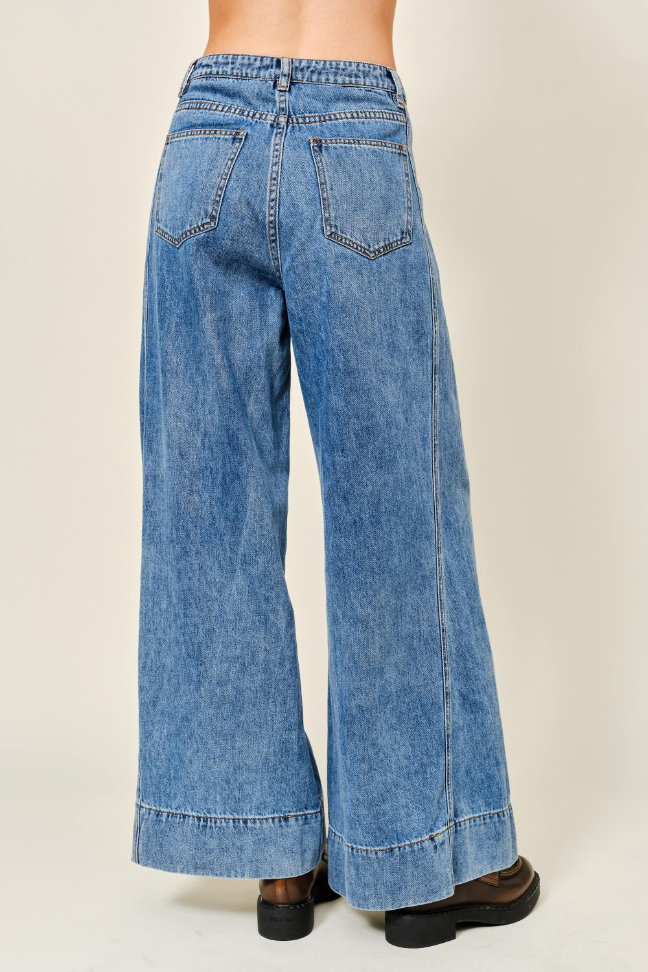 Pantalon Soft Wide Detail Waist M. Denim