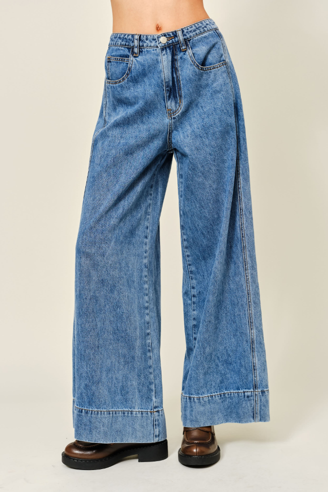 Pantalon Soft Wide Detail Waist M. Denim – foto 3