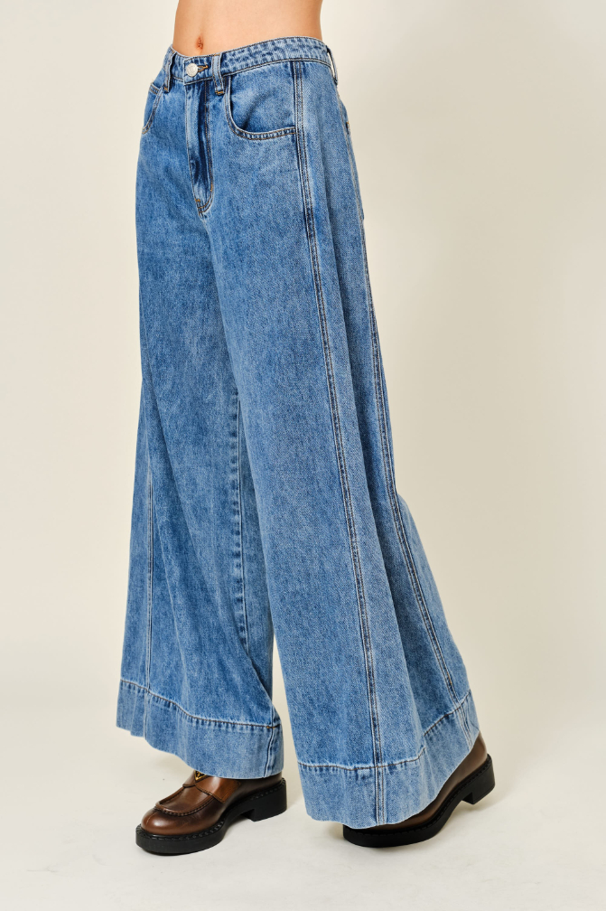 Pantalon Soft Wide Detail Waist M. Denim – foto 4