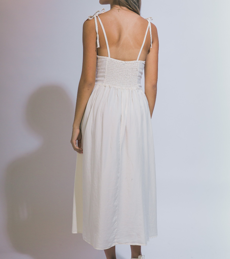 Vestido Corset Tencel Midi Natural